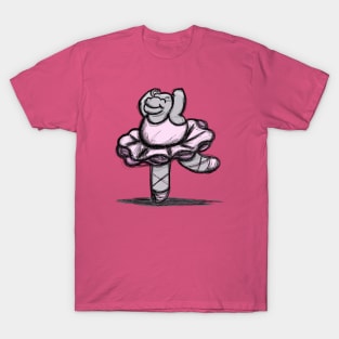 Pink Ballerina Hippopotamus T-Shirt